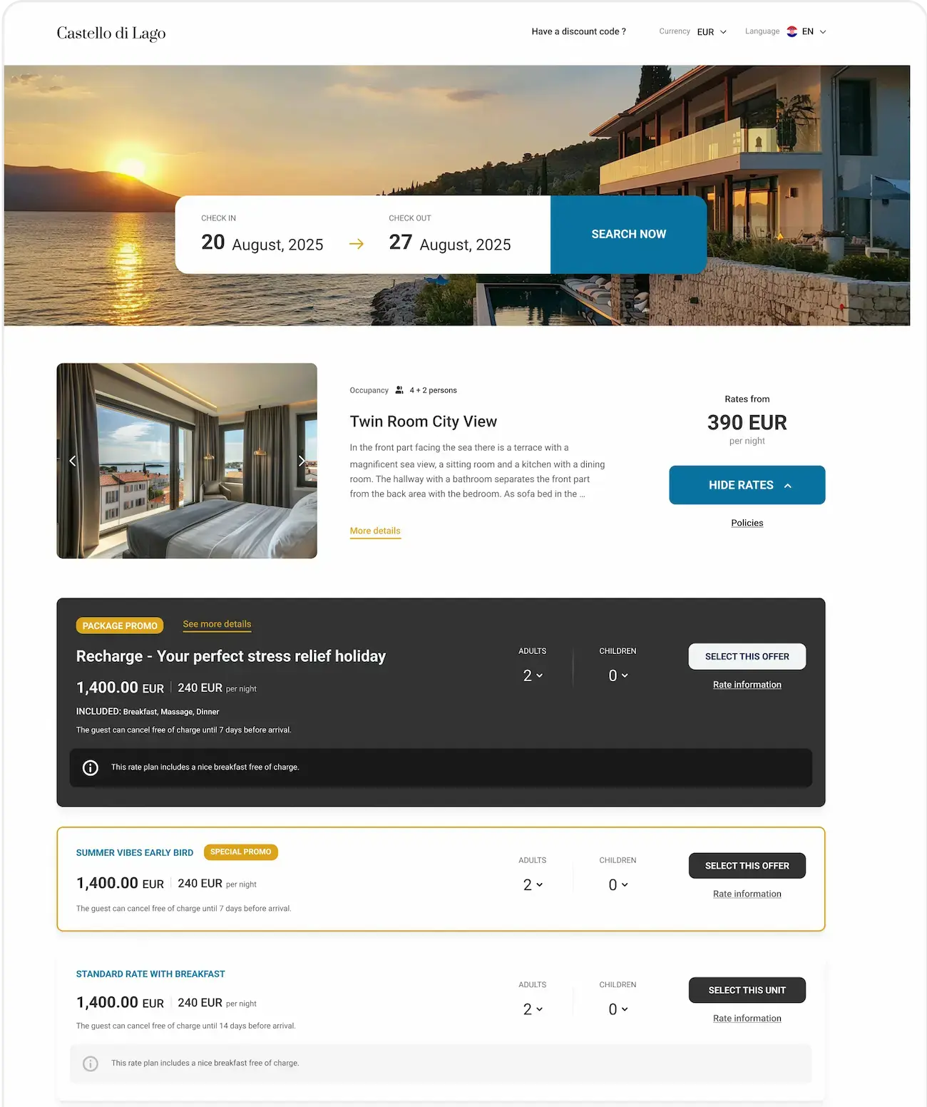 Booking engine