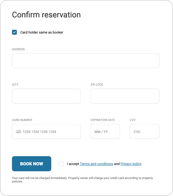 Prikaz Rentlio Booking Engine and booking details