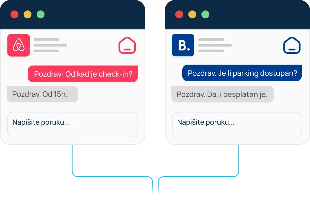 Poruke gostiju iz OTA kanala na mobitelu